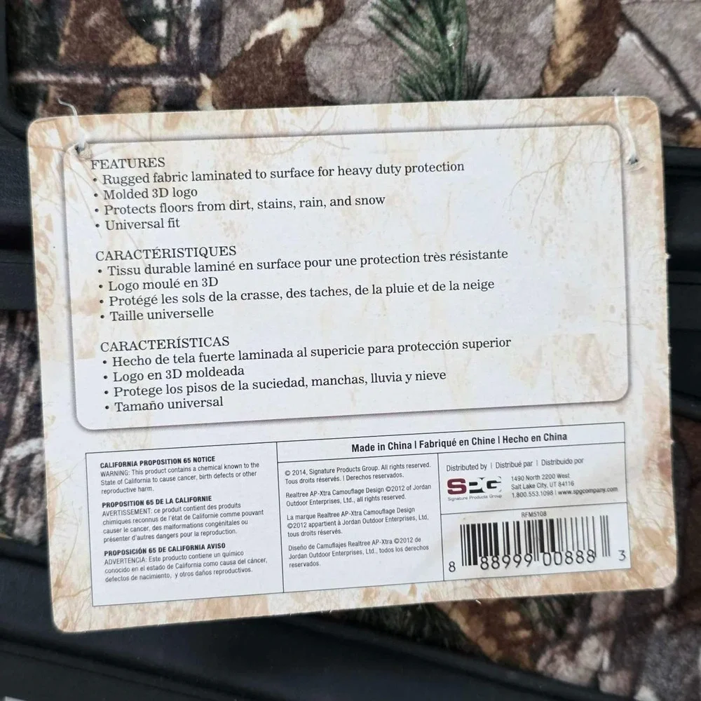 Realtree Outfitters Utility Camo Floor Mats Set of 2 Universal Fit Car Track Mat